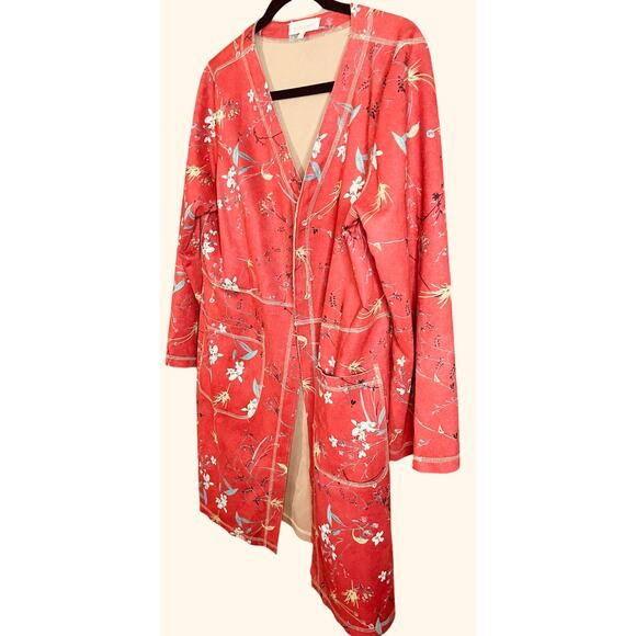 Solitaire Open Front Microsuede Duster Size L - Picture 3 of 7